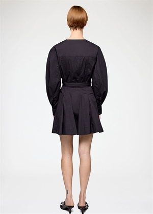 Stretch cotton mini skjorte kjole Black A1030479 Ganni 